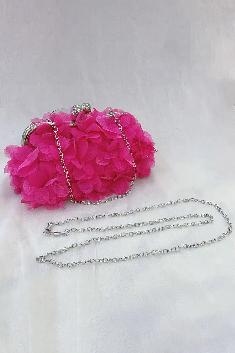 Prom 3D Floral Petal Layer Solid Color Clutch Bags 2024 - Xpluswear