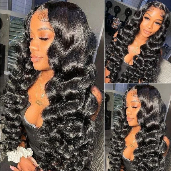 YesLaLa Best Loose Wave 13x4 Lace Front Human Hair Wigs Big Heatless Curls Hairstyle 