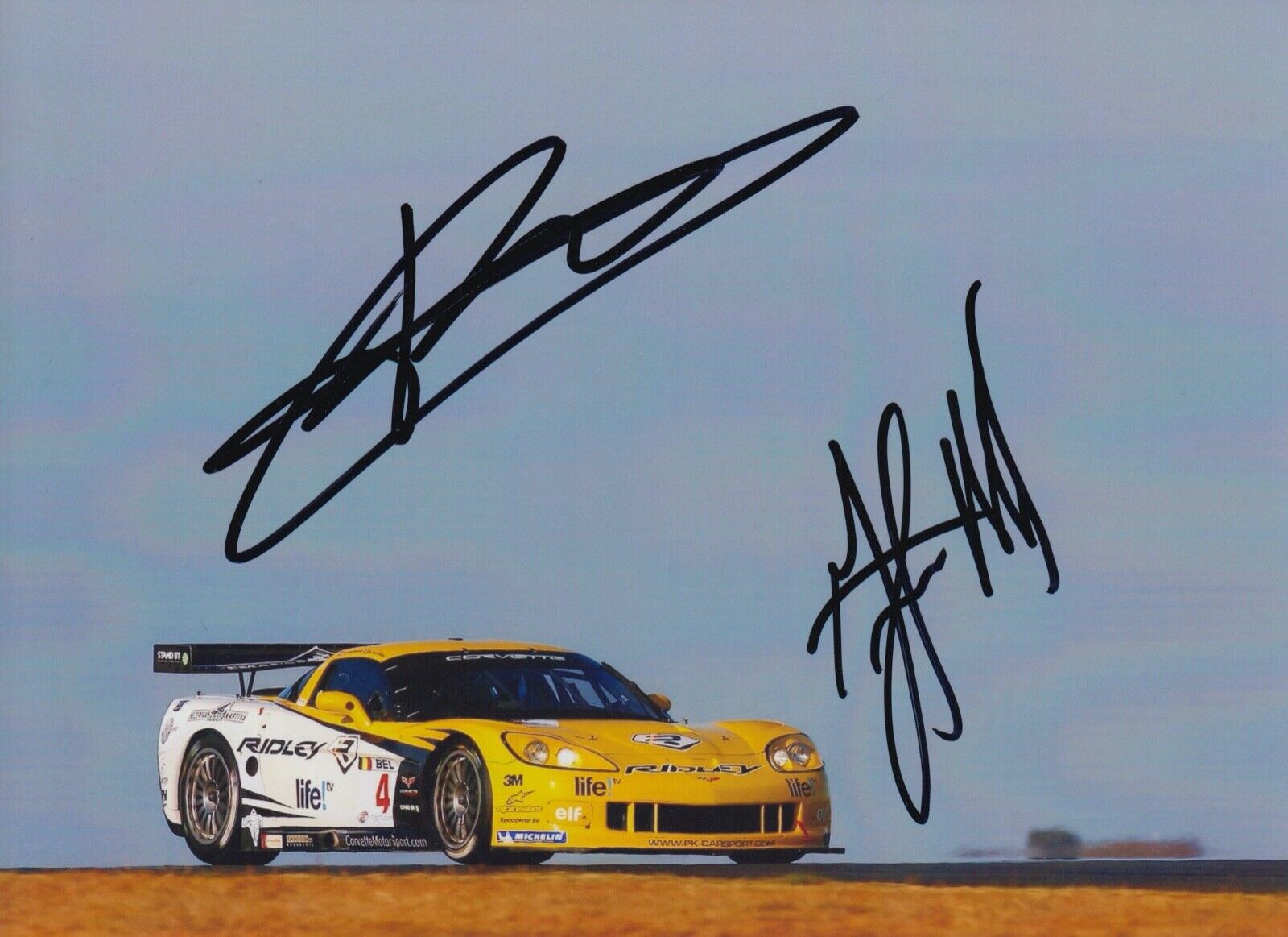 Anthony Kumpen and Mike Hezemans Hand Signed 7x5 Photo Poster painting - FIA GT Championship 14