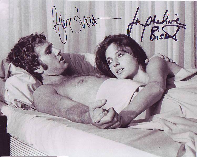 RYAN O'NEAL and JACQUELINE BISSET signed THE THIEF WHO CAME TO DINNER Photo Poster painting