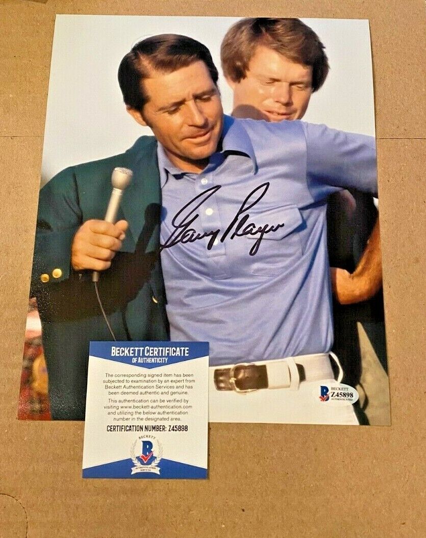 GARY PLAYER SIGNED 1978 MASTERS 8X10 Photo Poster painting BECKETT CERTIFIED PGA #11