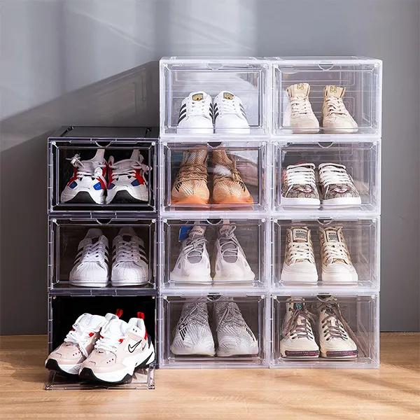 Saker Magnetic Stackable Plastic Shoe Box