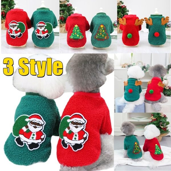 Christmas Party Pet Outfits Dog Clothes Pets Costume Puppy Cat Jacket Coats Autumn Winter Warm Vest for Small Dog - Shop Trendy Women's Fashion | TeeYours