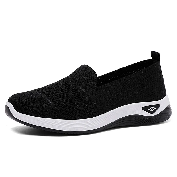 Knitted Breathable Round Toe Soft-Soled Casual Sneakers