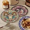 4Pcs Wooden Animals Abstract DIY Diamond Painting Placemats with Holder