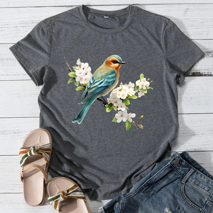 Nature animal bird Round Neck T-shirt-0025938