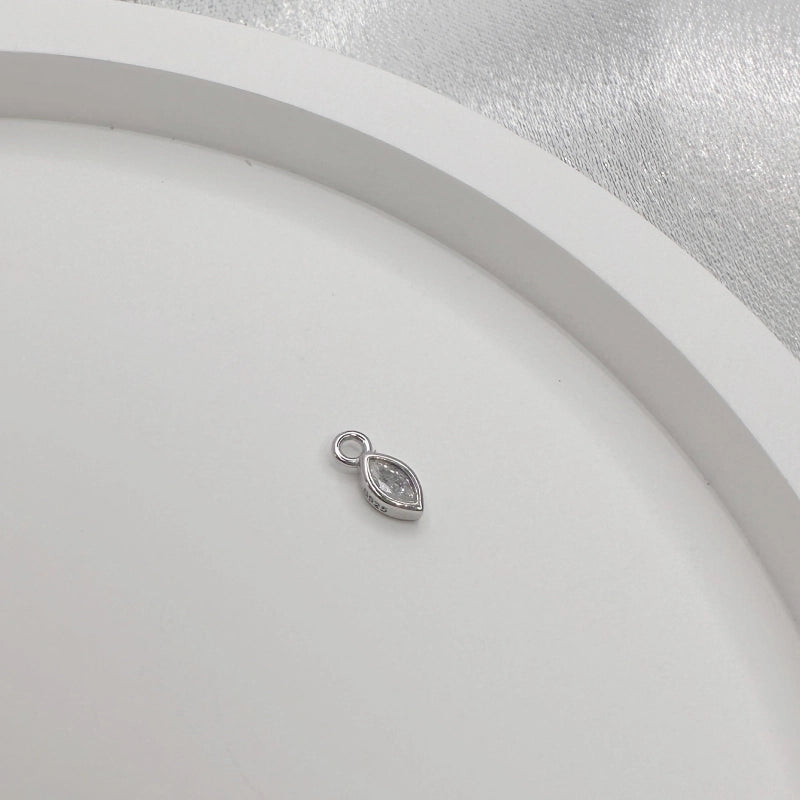 1 Piece 925 Sterling Silver Zircon 22K Gold Plated Rhodium Plated Round Dots Water Droplets Heart Shape Pendant