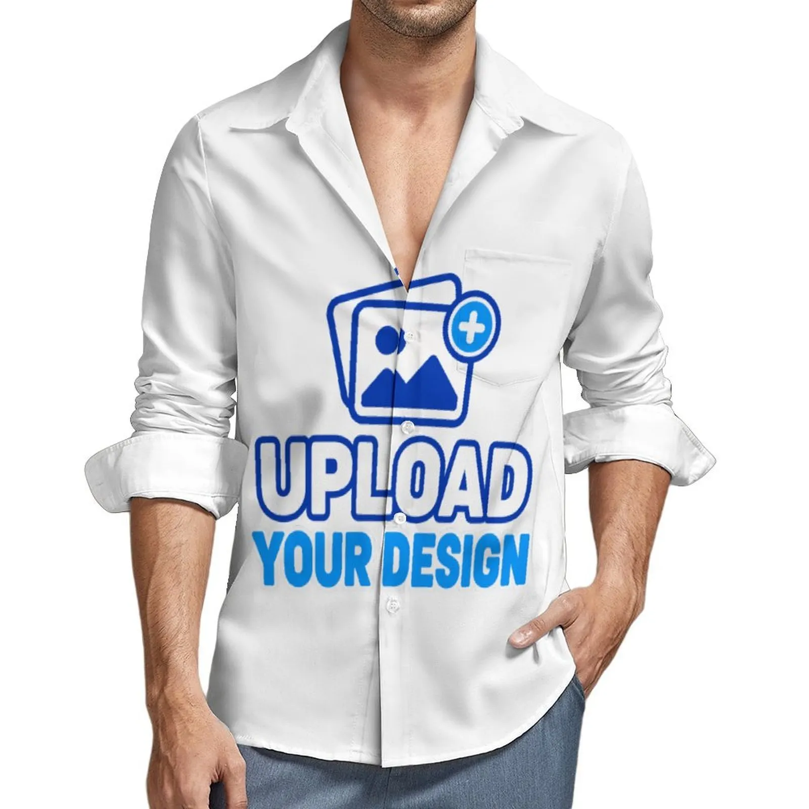 Men's Large Long Sleeve Shirt custom product view 7