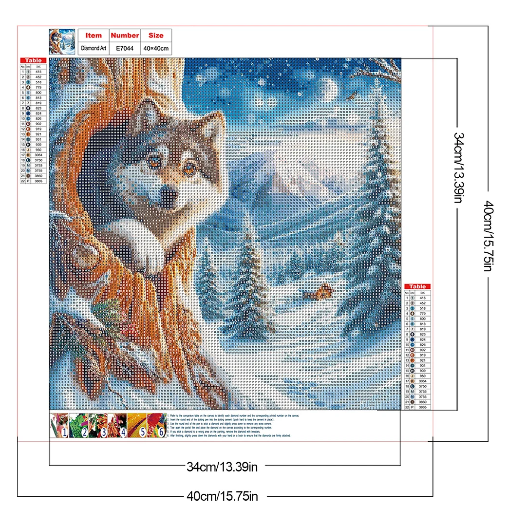 Diamond Painting - Full Round Drill - Wolf(Canvas|40*40cm)