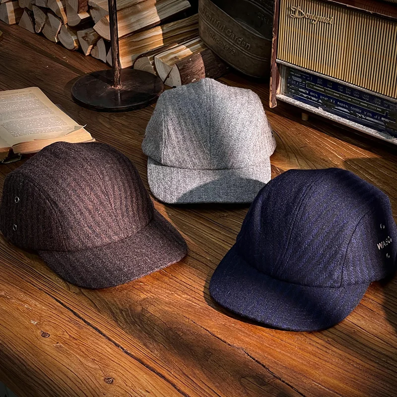 Vintage Woolen Velvet Workwear Baseball Cap