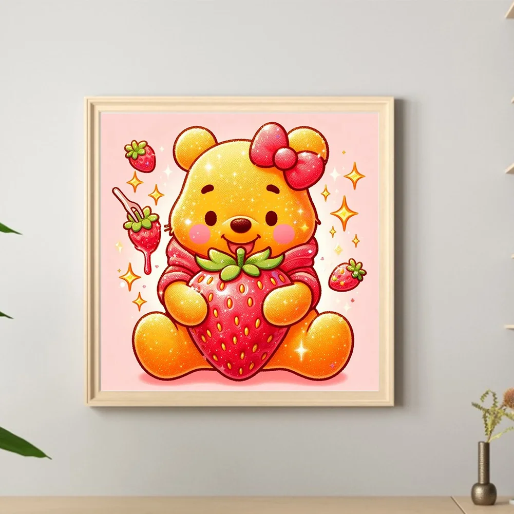 Full Round Diamond Painting 30*30cm - Winnie The Pooh And Strawberry