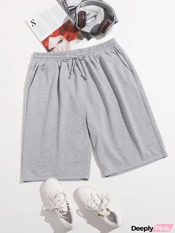 Plus Drawstring Waist Track Shorts