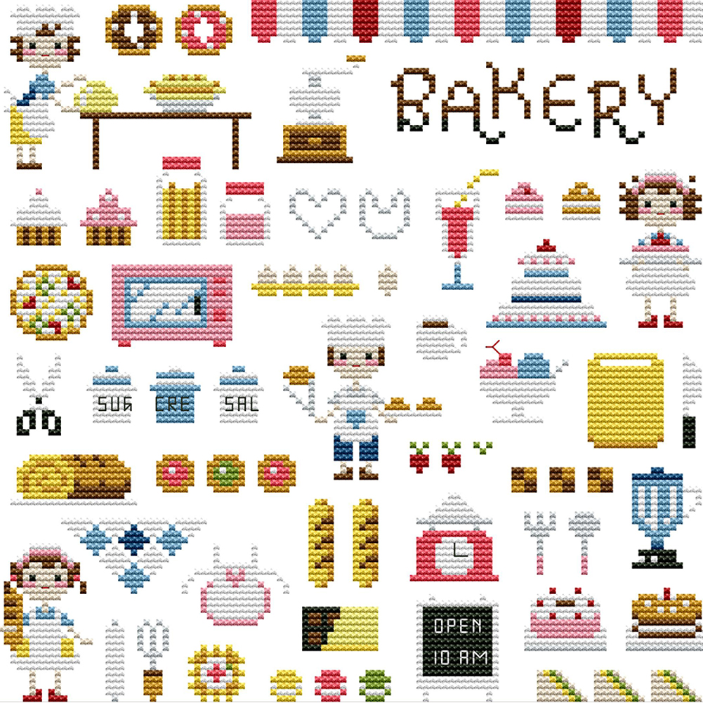 

Bakery - 11CT Stamped Cross Stitch - 35*35CM, 501 Original