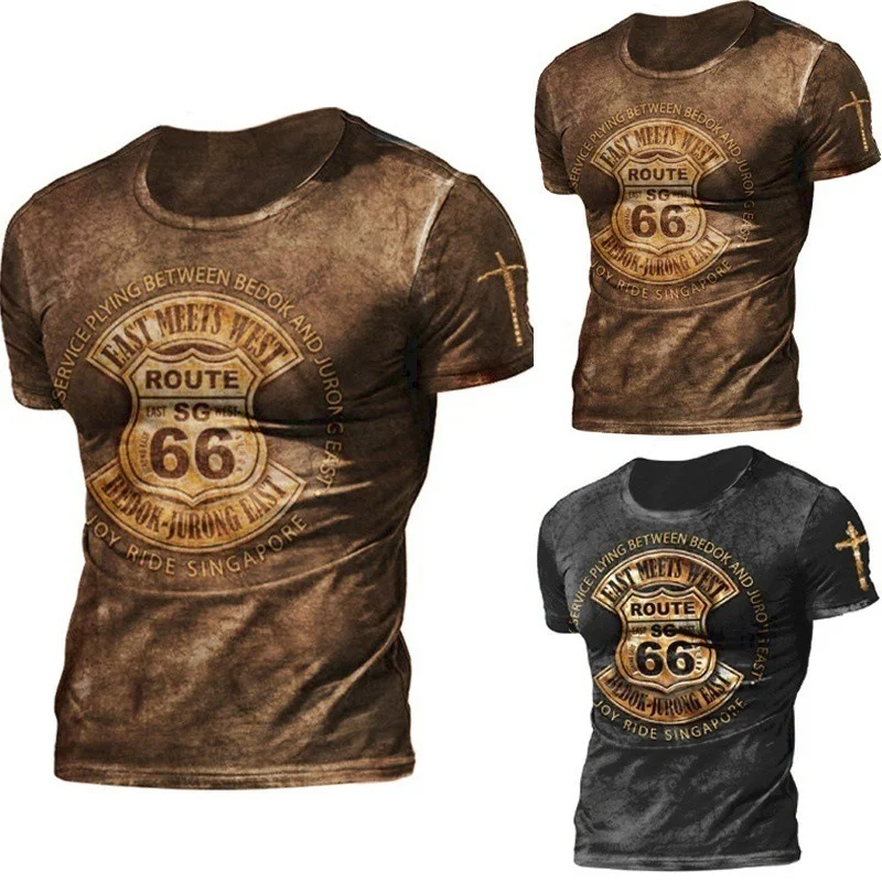 Men's Casual Digital Print T-shirt
