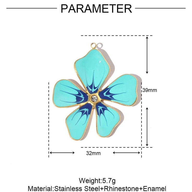 3 PCS/Package 32*37mm 304 Stainless Steel Flower Pendant Jewelry Accessories