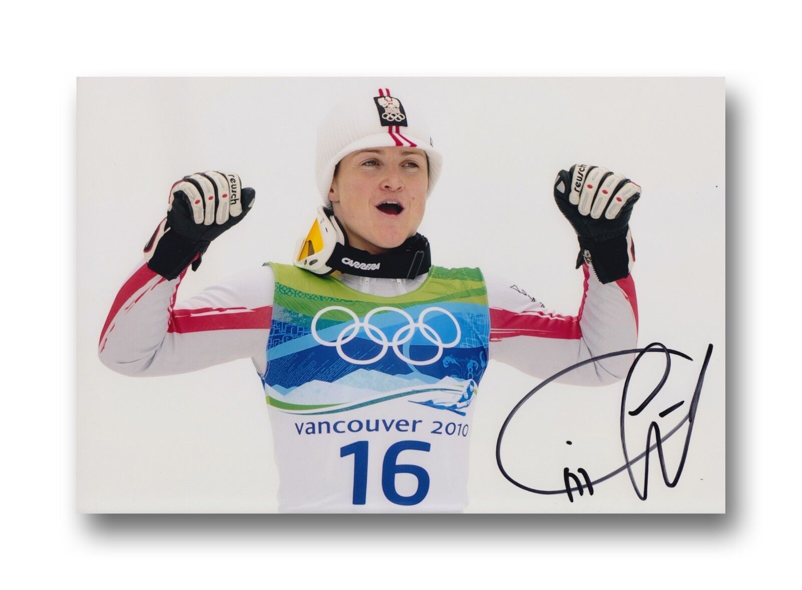 ELISABETH GOERGL HAND SIGNED 12X8 Photo Poster painting SKI ALPINE.