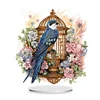 5D DIY Special Shape Diamond Painting Desk Ornament Flower Cage Birds Decor Kit