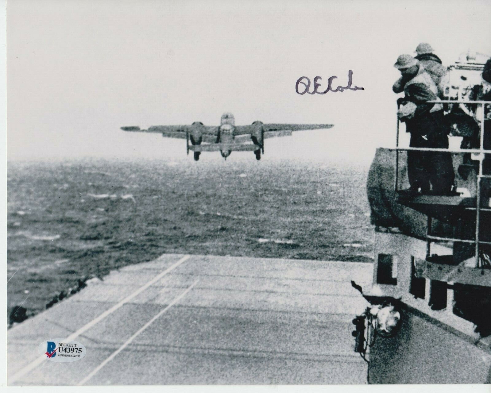 RICHARD E. COLE SIGNED 8X10 Photo Poster painting WWII DOOLITTLE RAID BECKETT CERTIFIED #3