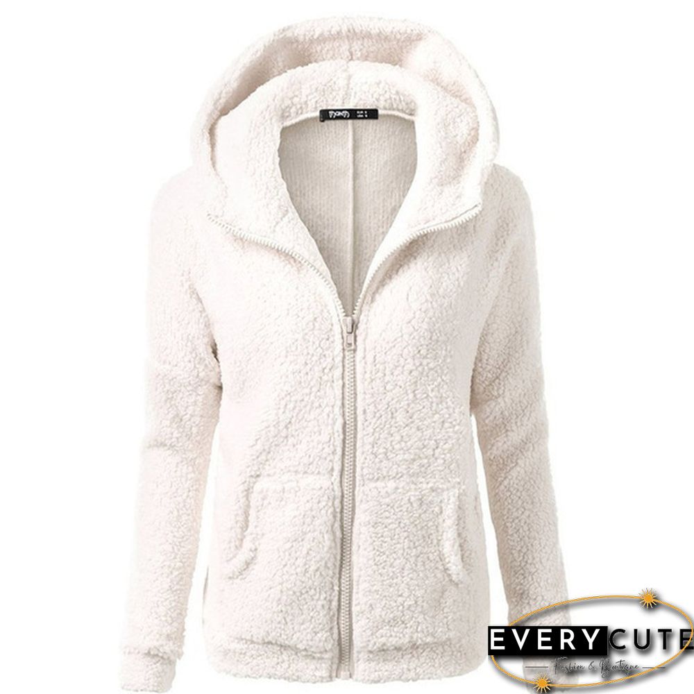 Women's Fashion Hooded Sweater Jacket Female Coat Women Casual Hoodie Coat Add Wool Sweatshirts