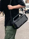 Carrying Silicone Cover Case Fit for Soundcore Boom 2 with Adjustable Shoulder Strap Full-Body Protective Cover Anti-Slip & Scratch-Resistant for Outdoor Camping Travel & Party