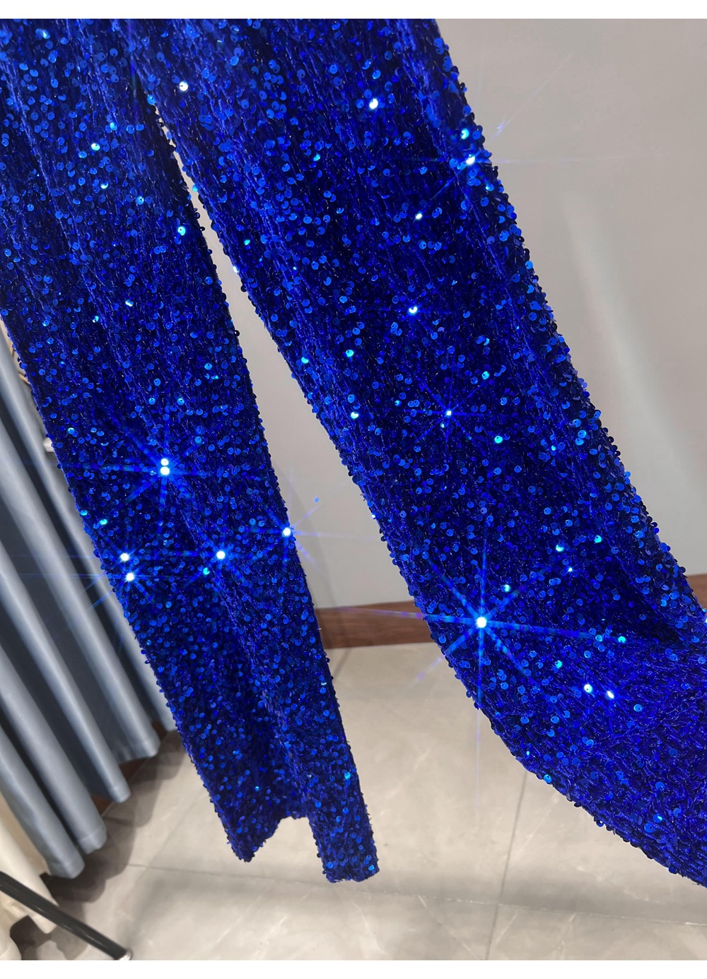 Ootddress Casual Sequin For Women Straight Legg Trousers High Waist Glitter Streetwear Fashion Solid Slim Wide Leg Women's Y2K Pants