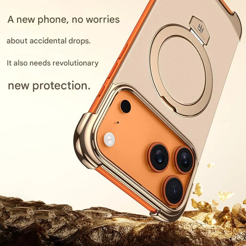 Electroplating borderless leather protective case