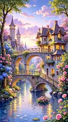 Luxury AB Velvet Diamond Painting Kit - Fairy Tale Village