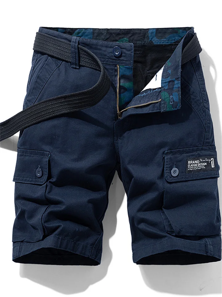 Men's Cargo Shorts Shorts Multi Pocket Straight Leg Print Solid Colored ...