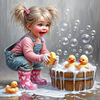 Diamond Painting-DIY Full Round Drill Cute Girl(40*40CM)