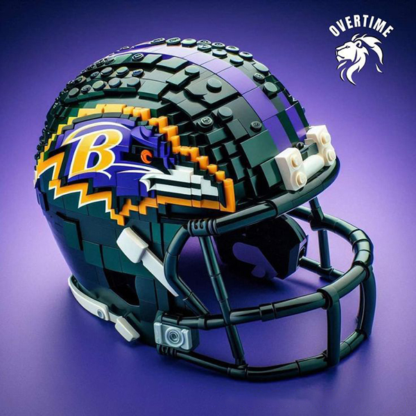 NFL Brick Helmet building process