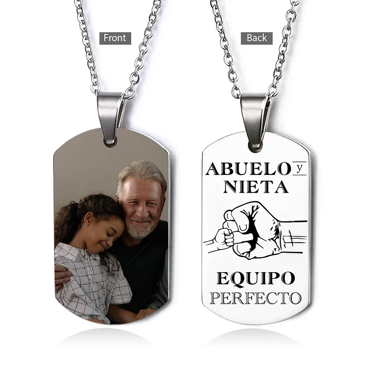 A MI ABUELO-Collar abuelo y nieta de placa personalizada con foto