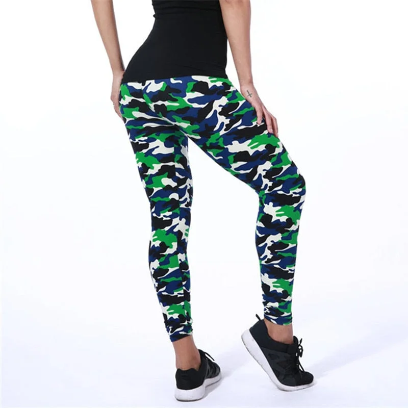 CUHAKCI New Brands Women Leggings High Elastic Skinny Camouflage Legging Spring Autumn Leggins Slimming Women Leisure Pant