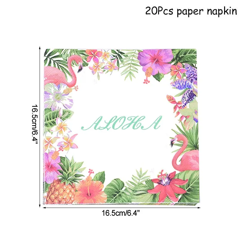 Hawaiian Party Decorations Palm Leaves Bunting Banner Luau Flamingo Summer Tropical Party Decoration Jungle Safari Party Ballons