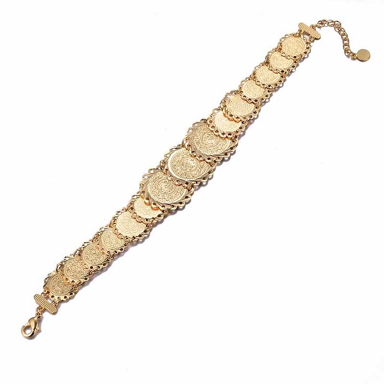 18cm+17cm Classic women Coin Jewelry Gold Color Women bracelet
