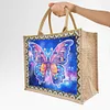 Diamond Painting Butterfly Linen Tote Bag Replaceable Canvas for Women