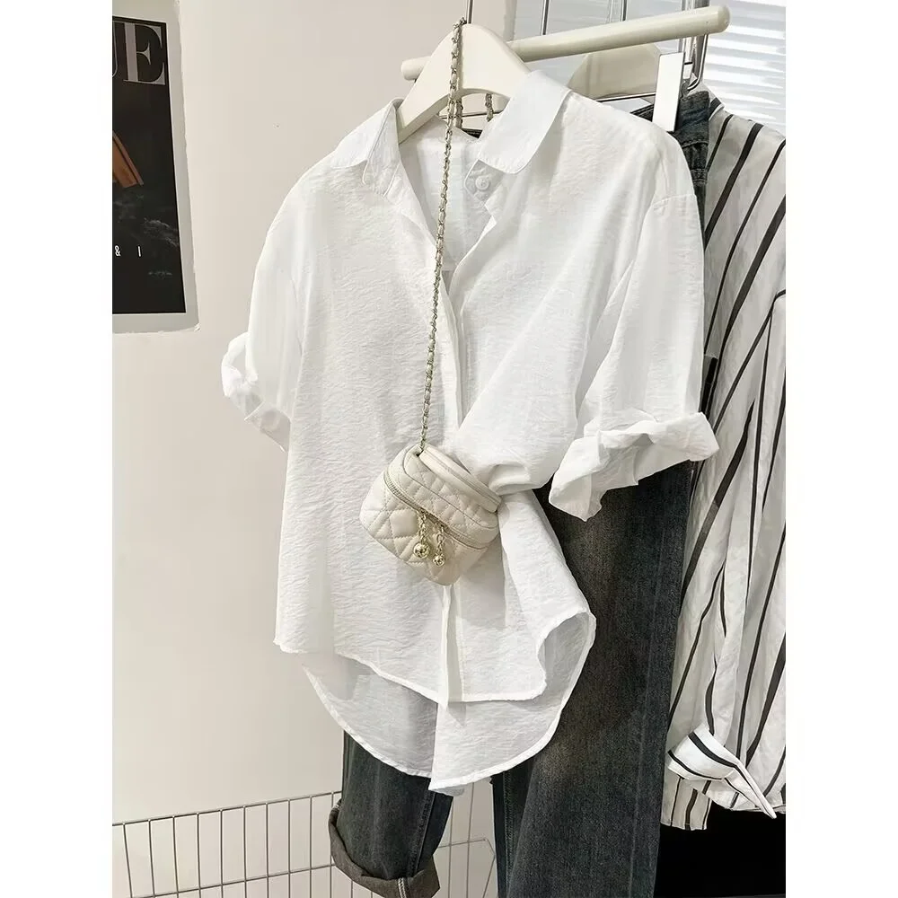 Athvotar Athvotar Short-Sleeved Shirt Women's Summer 2025 Summer New Loose Thin Shirt Niche Design Top