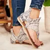 Women's Leopard Print Sandals Non-slip Flat Thong Sandals