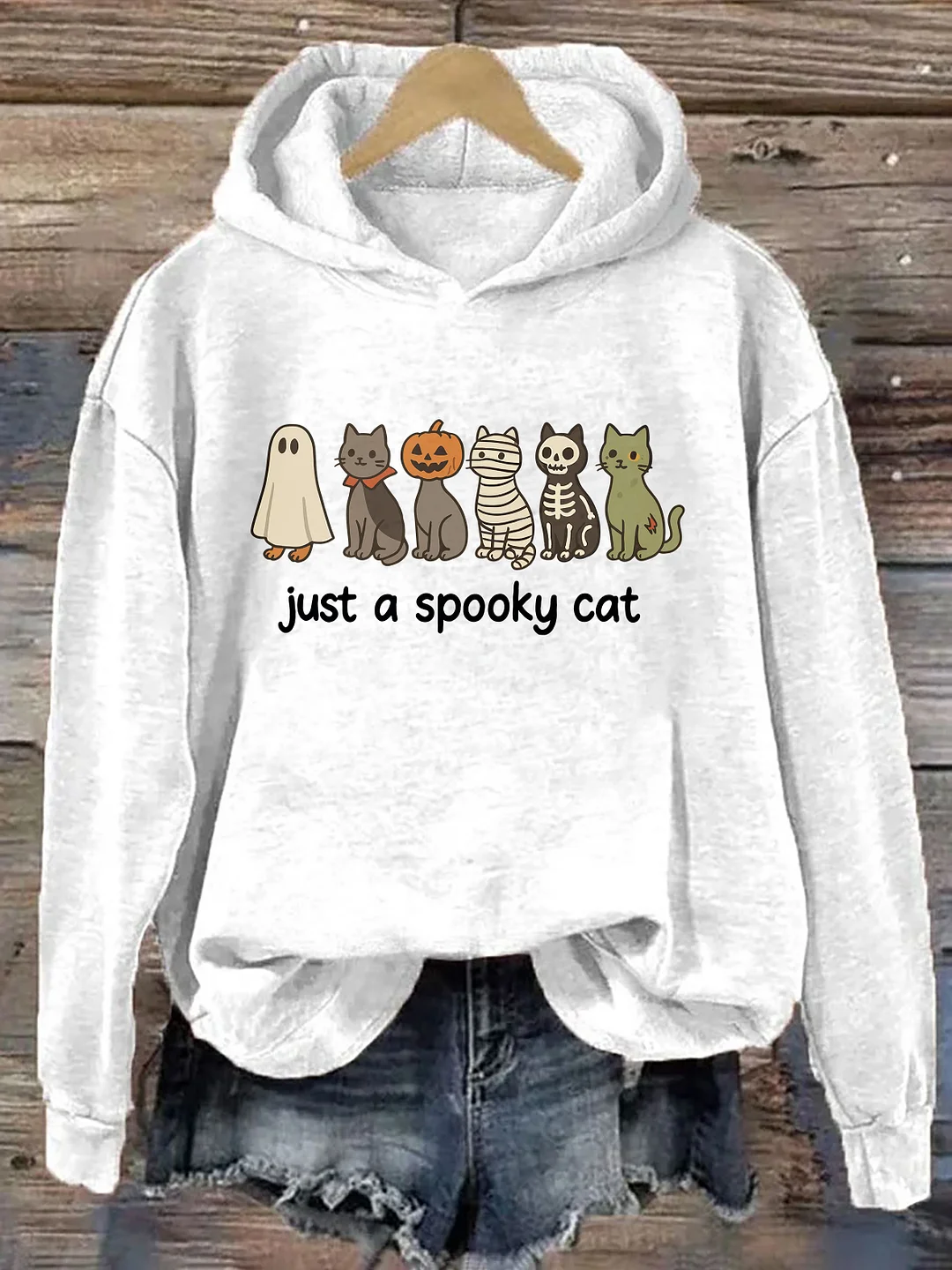  Halloween Just A Spooky Cat Hoodie