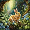 Diamond Painting-DIY Full Round Drill Bunny in the Forest
