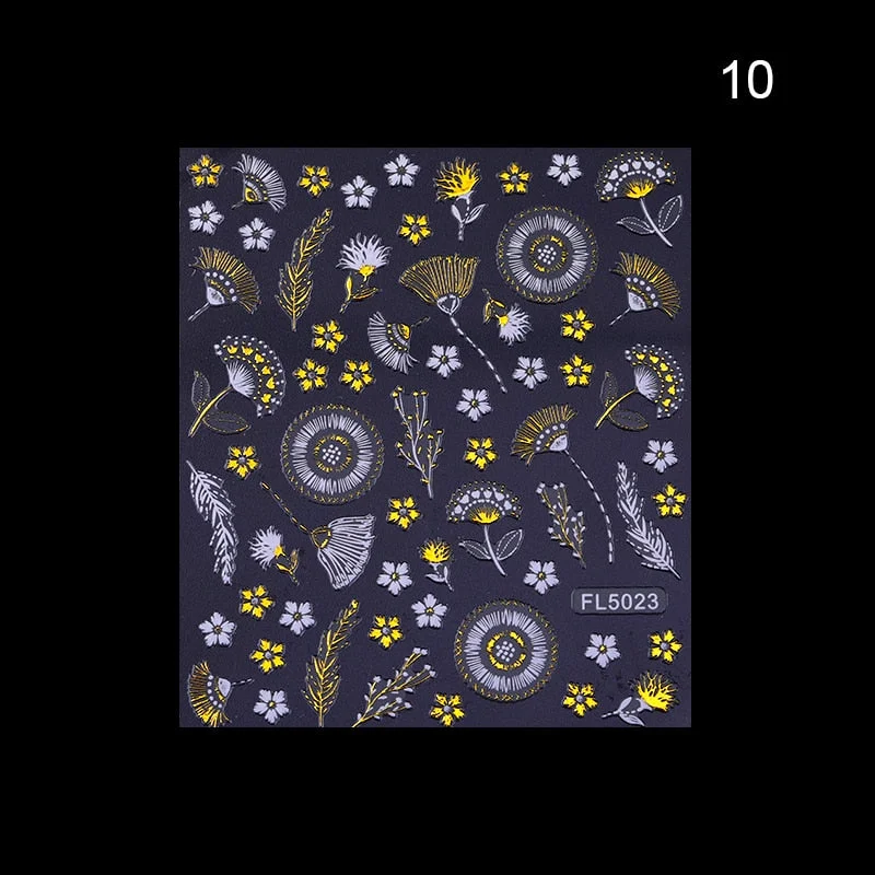 3D Nail Art Sticker Iridescent Gold Black Gilded Stripe Wave Line Adhesive Transfer Foils DIY Decal Manicures Tips Decoration-Nail Inspo