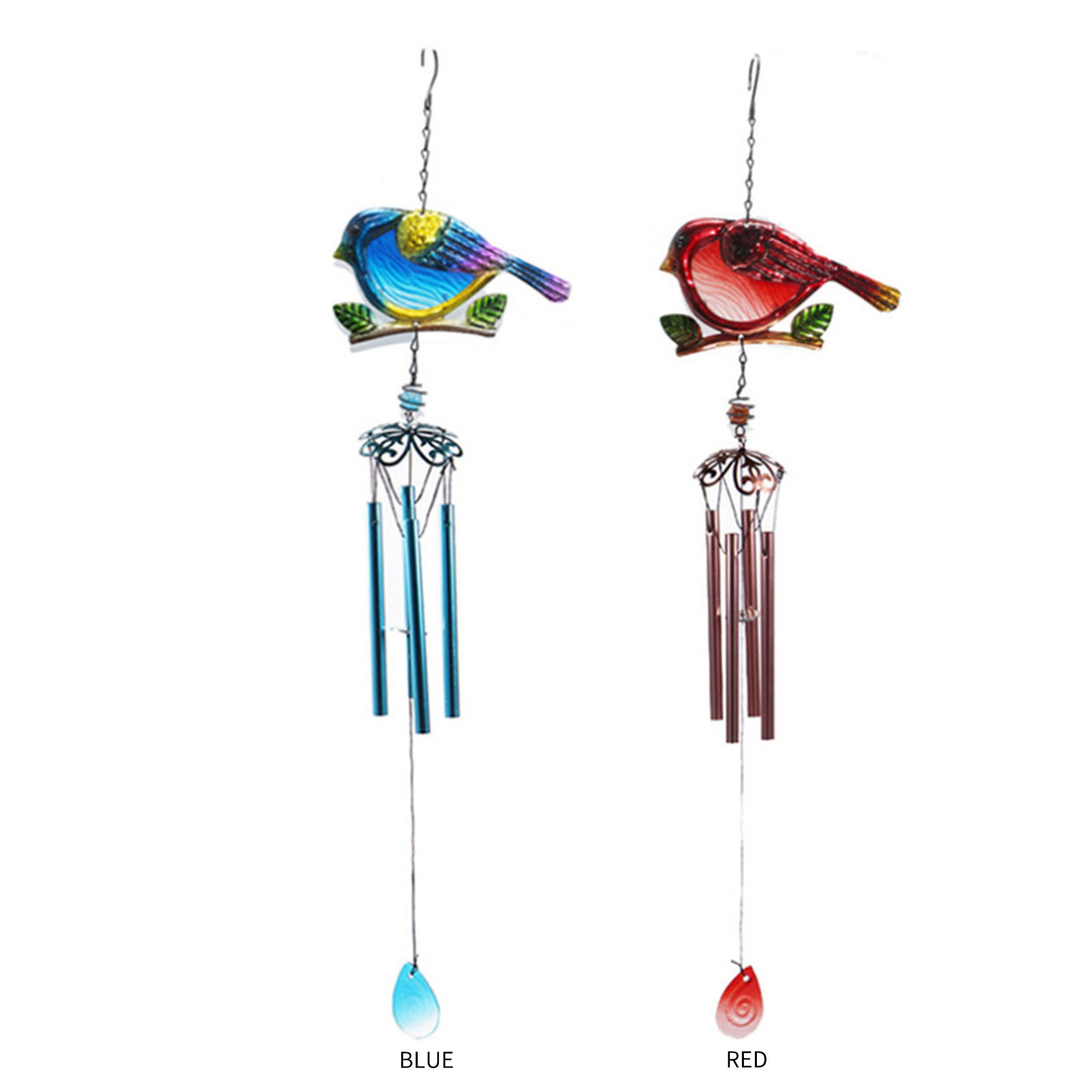

Bird Wind Chimes Outdoor Garden Decor Metal Wind Bell Yard Decor Portable, Red, 501 Original