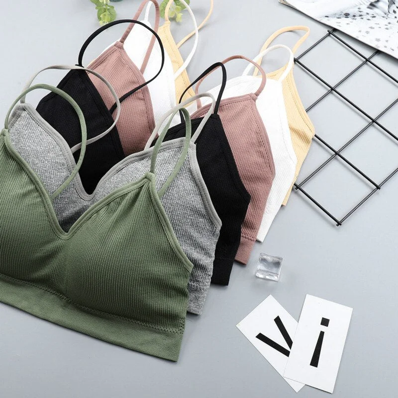 SVOKOR Push Up Solid Bra Elastic Gathering Bralette Summer Anti-light Korean Style Wild Bra Tube Top Sexy Seamless Wire free Bra