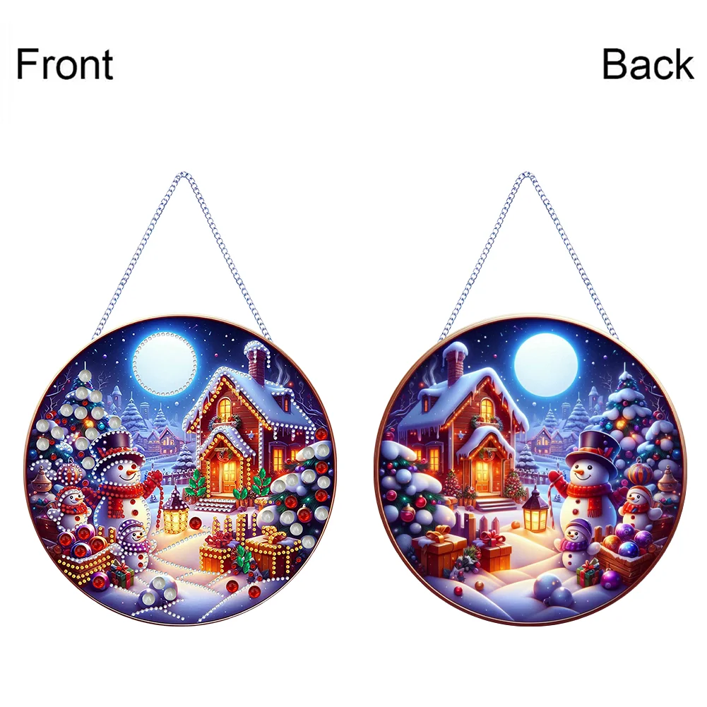 DIY Christmas Special Shape House Diamond Painting Hanging Pendant for Home Decor