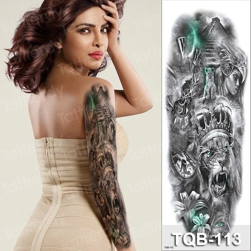 large temporary tattoos women thigh leg tattoo sleeve pattern waterproof tatoo sticker body art sexy tatoo fake water sheet