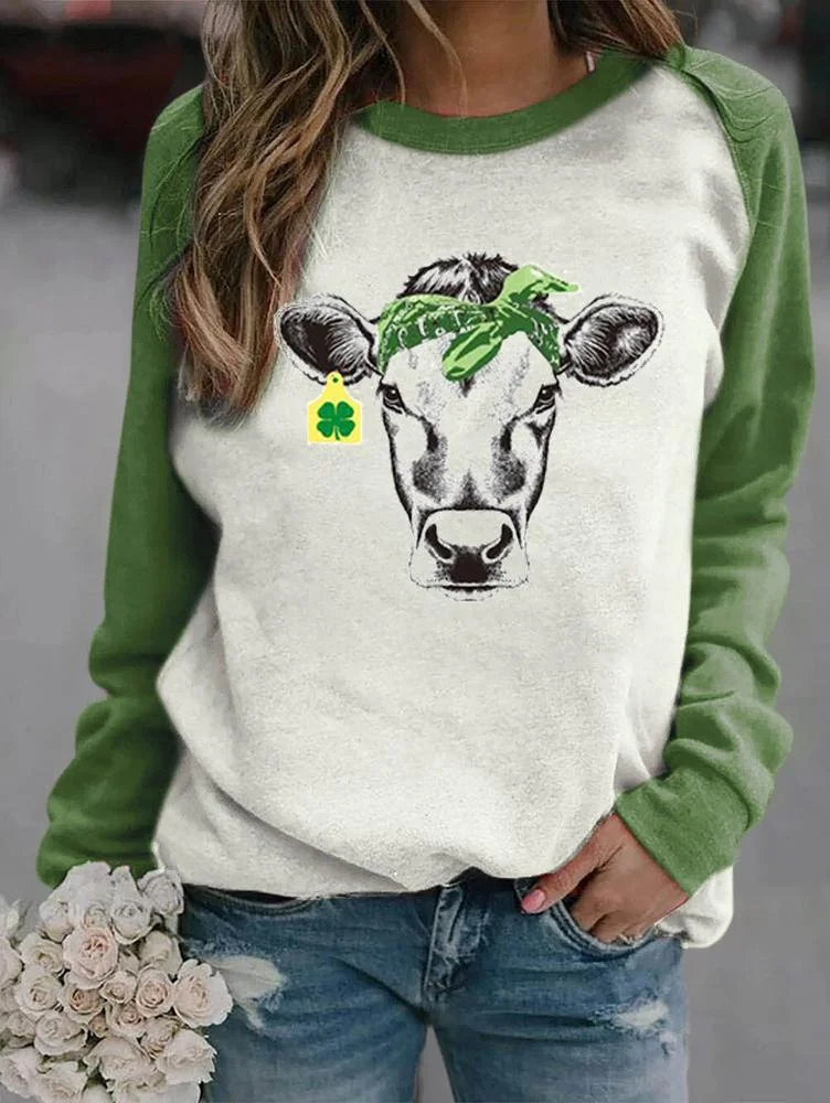 Funny Cow Bandana Printed Sweatshirt