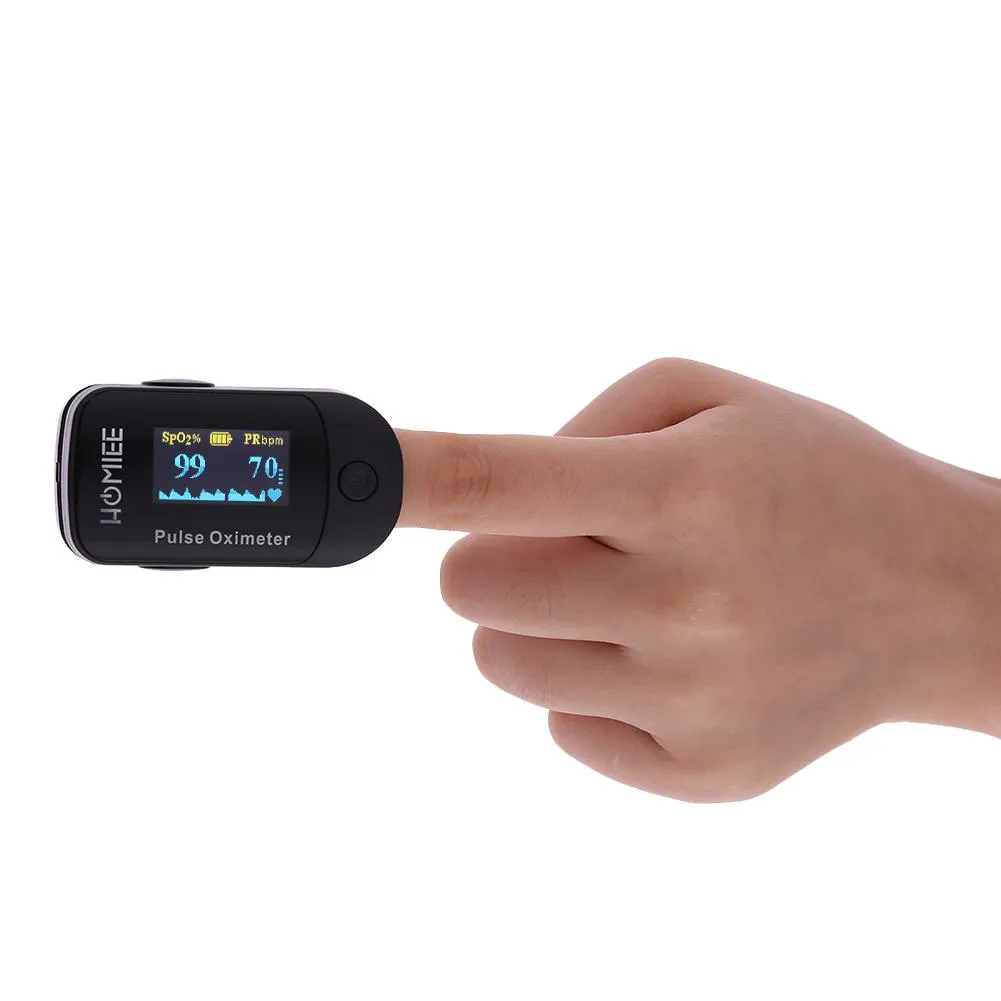 Digital Finger Pulse Oximete 4 Directions Mini Household Health Monitors (Black)
