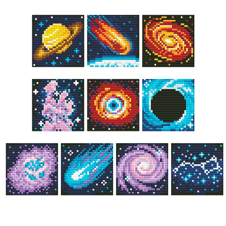 【Mini Set】10pcs Universe And Stars 13*13cm (Canvas) Round Drill Diamond Painting gbfke