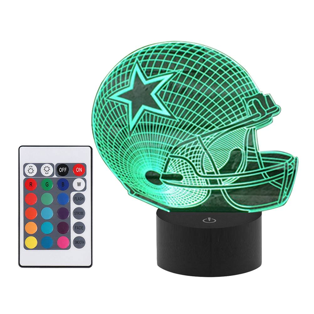 

Creative 3D Acrylic USB LED Night Light Colorful Rugby Hat Home Table Lamp, 501 Original