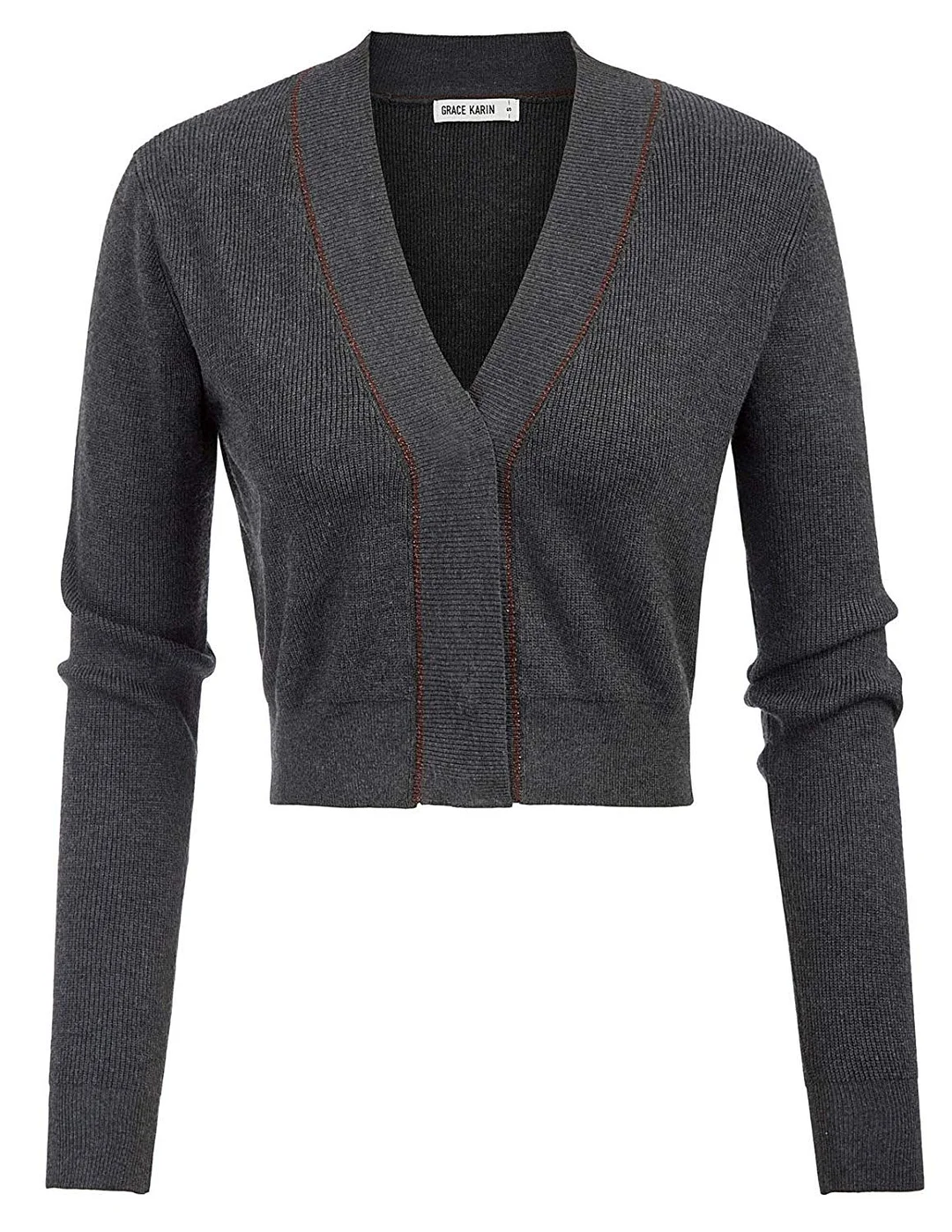 Women's Long Sleeve V-Neck Button Down Stretch Knit Cardigan Sweater