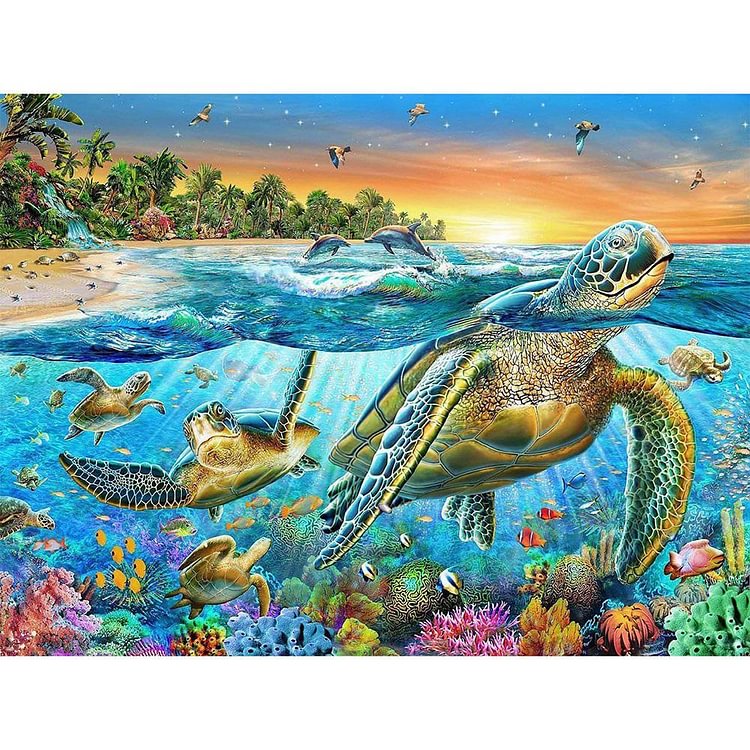 Turtles   Diamond Painting-40*30 CM
